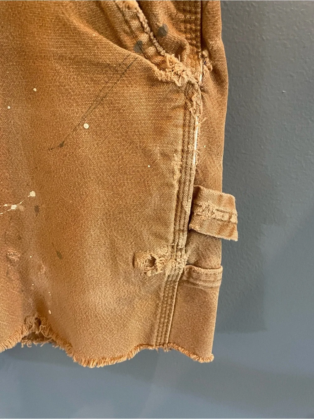 Free People Tricia Fix Two-Tone Painter-Style Denim Skirt